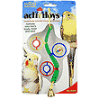 Игрушка для птиц - Веточка с зеркальцами, бусинками и колокольчиком